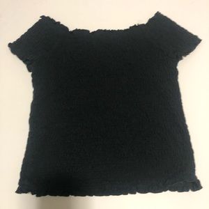 Black Abercrombie Kids Smocked/Scrunched Top